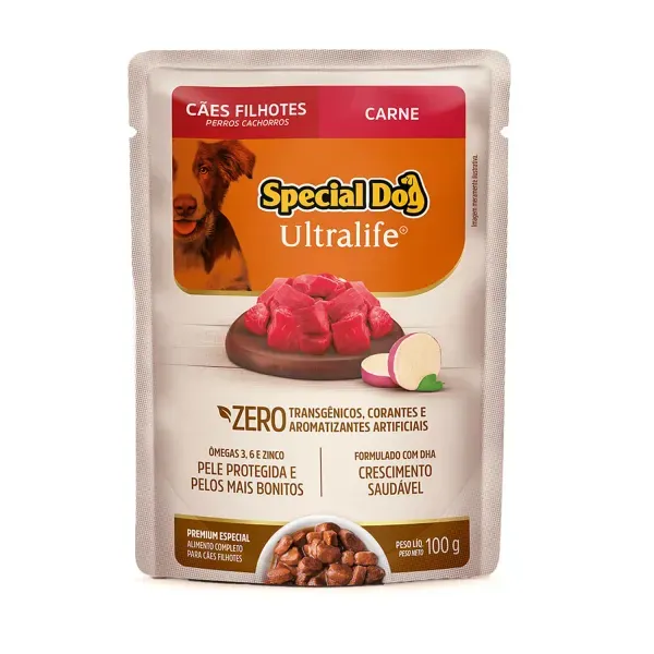 Ração Úmida Special Dog Ultralife Cães Filhotes Carne 100 g